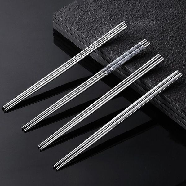 pair stainless steel chopsticks metal antiskid sticks portable reusable tableware flower round striped chinese chopstick
pair stainless steel chopsticks metal antiskid sticks portable reusable tableware flower round striped chinese chopstick