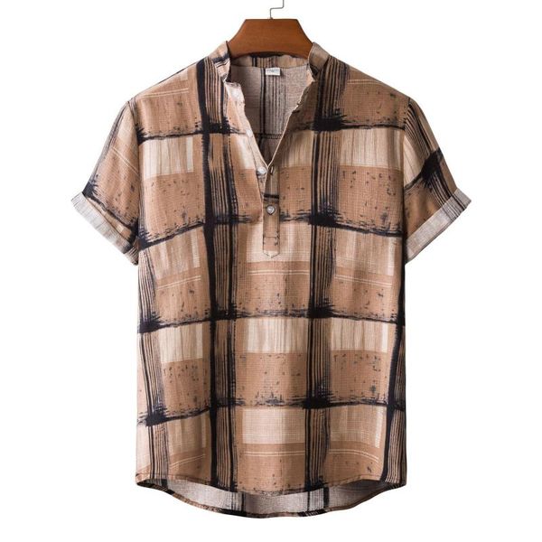men's casual shirts plaid shirt mens summer short sleeve stand collar print men tshirts fashion blouse clothing camisas masculina, White;black
men's casual shirts plaid shirt mens summer short sleeve stand collar print men tshirts fashion blouse clothing camisas masculina, White;black