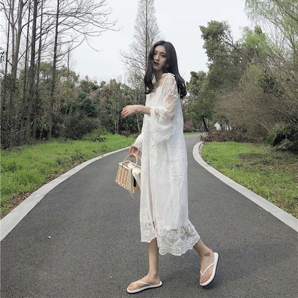 women's jackets elegant ladies hong kong summer clothing lace floral voile perspective long full sun protection open stitch coats, Black;brown
women's jackets elegant ladies hong kong summer clothing lace floral voile perspective long full sun protection open stitch coats, Black;brown