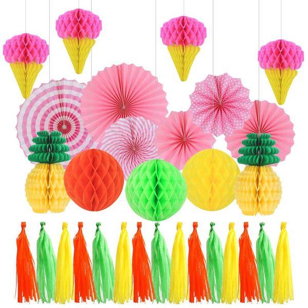 ice cream design pineapple honeycomb ball assorted color paper fan party decoration set sashes
ice cream design pineapple honeycomb ball assorted color paper fan party decoration set sashes