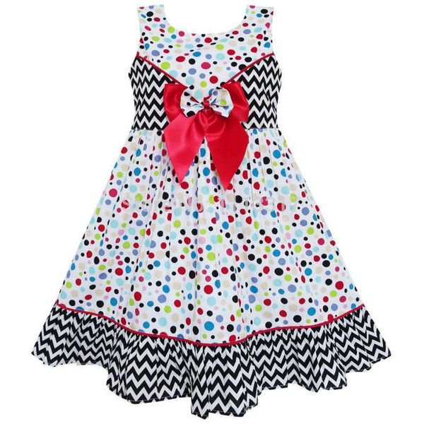 girl's dresses girls dress sleeveless polka dot bow tie striped black wave cotton 2021 summer princess wedding party clothes size 4-14, Red;yellow
girl's dresses girls dress sleeveless polka dot bow tie striped black wave cotton 2021 summer princess wedding party clothes size 4-14, Red;yellow