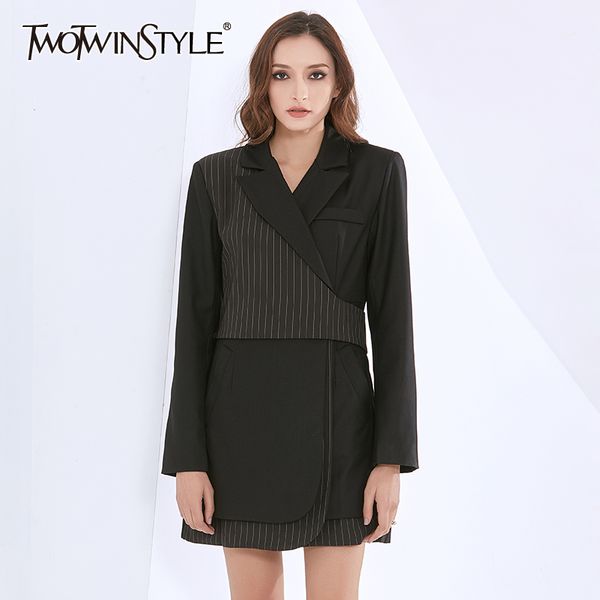 casual patchwork striped blazer for women notched long sleeve black blazers female fashion clothing 210524, White;black
casual patchwork striped blazer for women notched long sleeve black blazers female fashion clothing 210524, White;black