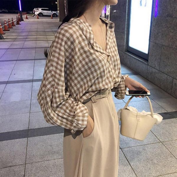 women's blouses & shirts batwings sleeve plaid cotton cute women stand collar oversize female blouse plus size 5xl casual street s, White
women's blouses & shirts batwings sleeve plaid cotton cute women stand collar oversize female blouse plus size 5xl casual street s, White