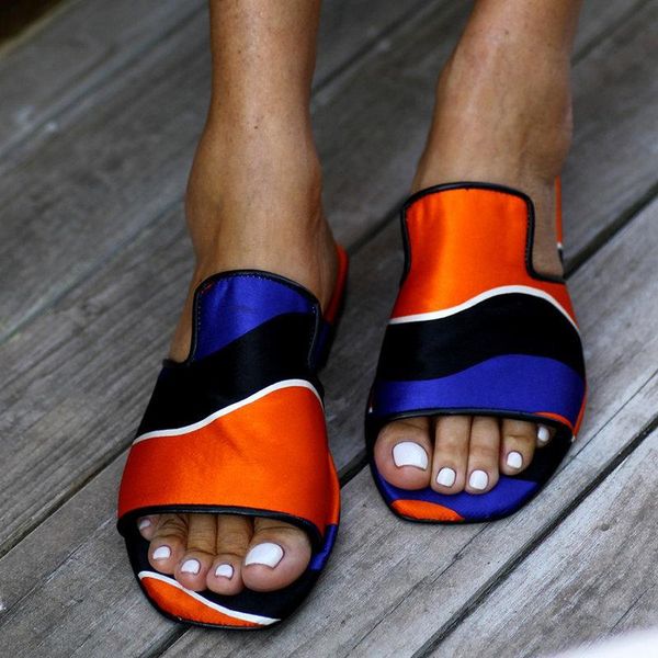 women summer slippers woman fashion mixed color open toe slides casual silk flat comfort slip on shoes plus size, Black
women summer slippers woman fashion mixed color open toe slides casual silk flat comfort slip on shoes plus size, Black