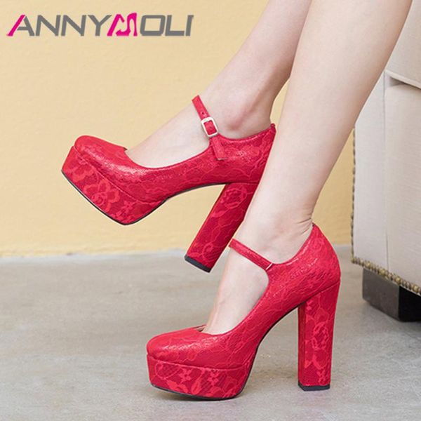 high heels women pumps lace platform chunky heel wedding shoes buckle round toe red bridal female size 33-39 dress, Black
high heels women pumps lace platform chunky heel wedding shoes buckle round toe red bridal female size 33-39 dress, Black