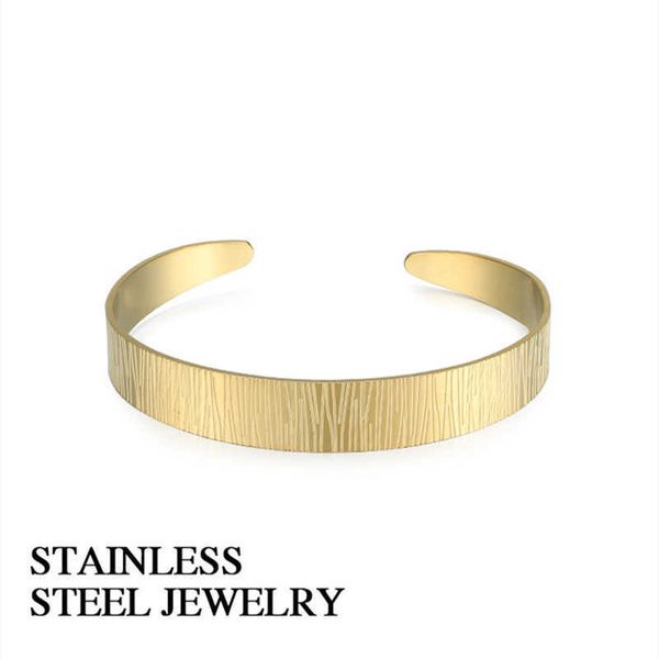 stainless steel cuff bracelets for woman adjustable gold silver color minimalism bangles party gift trendy jewelry accessories q0717, Black
stainless steel cuff bracelets for woman adjustable gold silver color minimalism bangles party gift trendy jewelry accessories q0717, Black