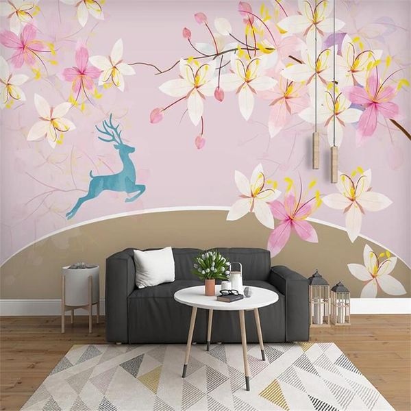 wallpapers large 3d wallpaper mural custom nordic hand-painted watercolor flower elk tv background
wallpapers large 3d wallpaper mural custom nordic hand-painted watercolor flower elk tv background