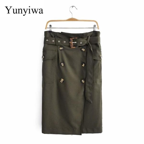 skirts women double breated pockets patch army green pencil skirt faldas mujer ladies chic high waist sashes back zipper, Black
skirts women double breated pockets patch army green pencil skirt faldas mujer ladies chic high waist sashes back zipper, Black