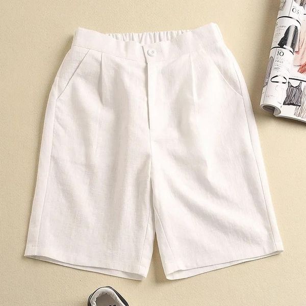 women's shorts cotton and linen casual plus size 2021 summer style korean high-waist thin wide-leg, White;black
women's shorts cotton and linen casual plus size 2021 summer style korean high-waist thin wide-leg, White;black