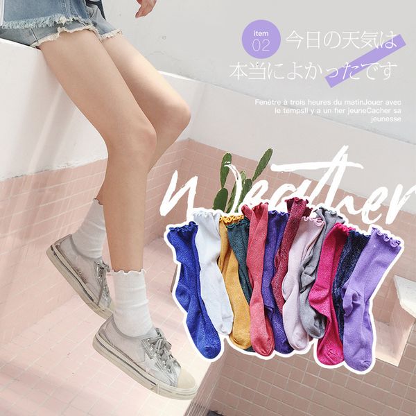 south korea autumn winter gold and sier silk fungus side pile solid lace middle tube women' fashion socks, Red;black
south korea autumn winter gold and sier silk fungus side pile solid lace middle tube women' fashion socks, Red;black