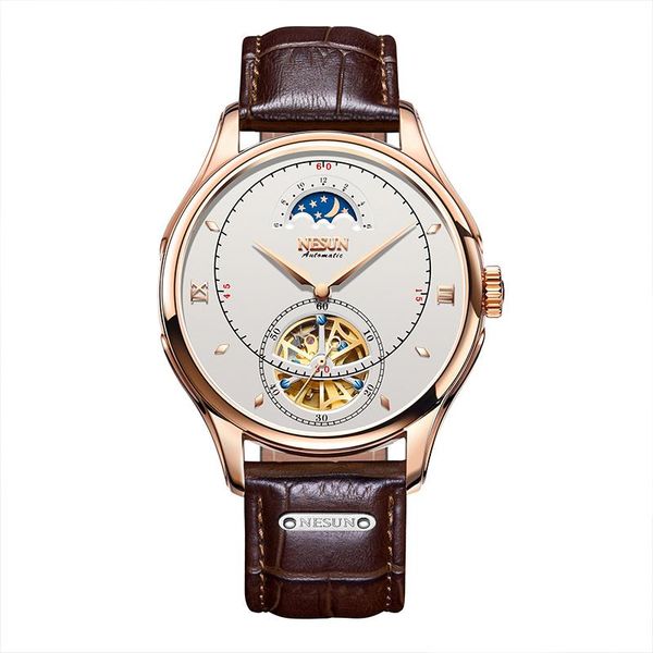 switzerland brand nesun men skeleton automatic business wristwatches moon phase mechanical 50m waterproof relogio masculino, Slivery;brown
switzerland brand nesun men skeleton automatic business wristwatches moon phase mechanical 50m waterproof relogio masculino, Slivery;brown