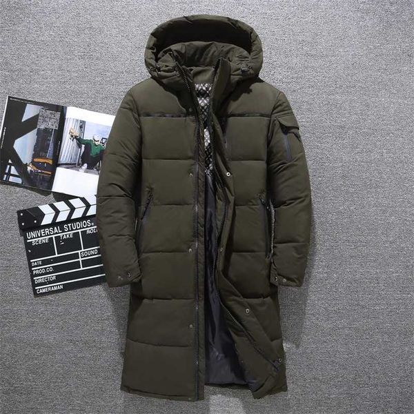 men's 80% white duck down hooded winter down jackets male thick warm waterproof parka overcoat fashion knee long parka m-5xl 211110, Black
men's 80% white duck down hooded winter down jackets male thick warm waterproof parka overcoat fashion knee long parka m-5xl 211110, Black