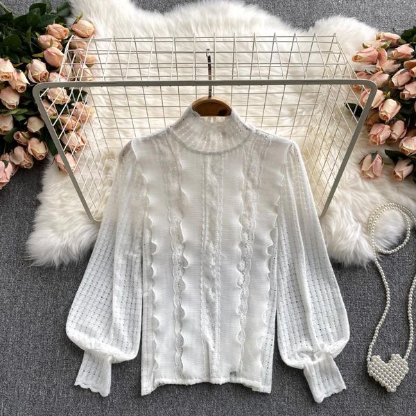 women's blouses & shirts fairy office ladies french long sleeve shirt female blouse hole ruffles design white elegant high collar
women's blouses & shirts fairy office ladies french long sleeve shirt female blouse hole ruffles design white elegant high collar