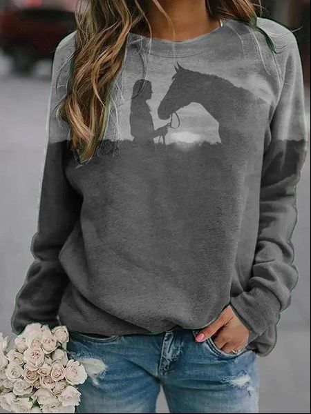 women 3d t shirts printed shirt with horse elements round neck long sleeve drop good quality, White
women 3d t shirts printed shirt with horse elements round neck long sleeve drop good quality, White