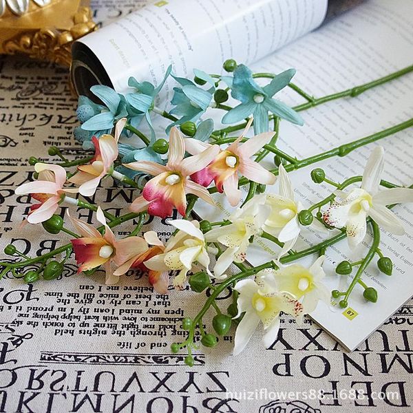 decorative flowers & wreaths 1pc cymbidium orchid artificial flower branch home el decoration floral arrangement ornament wedding pography p
decorative flowers & wreaths 1pc cymbidium orchid artificial flower branch home el decoration floral arrangement ornament wedding pography p