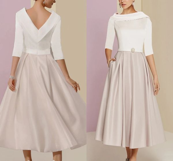 white and champagne a-line mother of the bride dress plus size elegant vintage v back tea length satin 2022 wedding party gown vestidos robe, Black;red
white and champagne a-line mother of the bride dress plus size elegant vintage v back tea length satin 2022 wedding party gown vestidos robe, Black;red