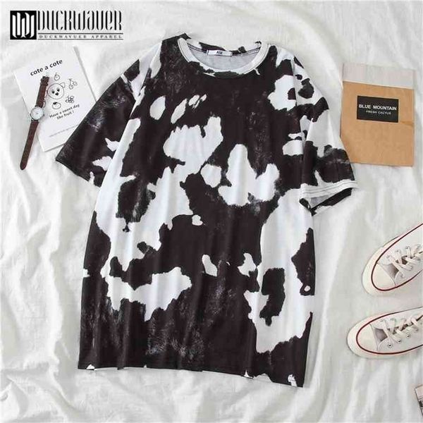 duckwaver summer cow printed oversize white and black breathable soft female basic loose tshirt women tee
duckwaver summer cow printed oversize white and black breathable soft female basic loose tshirt women tee