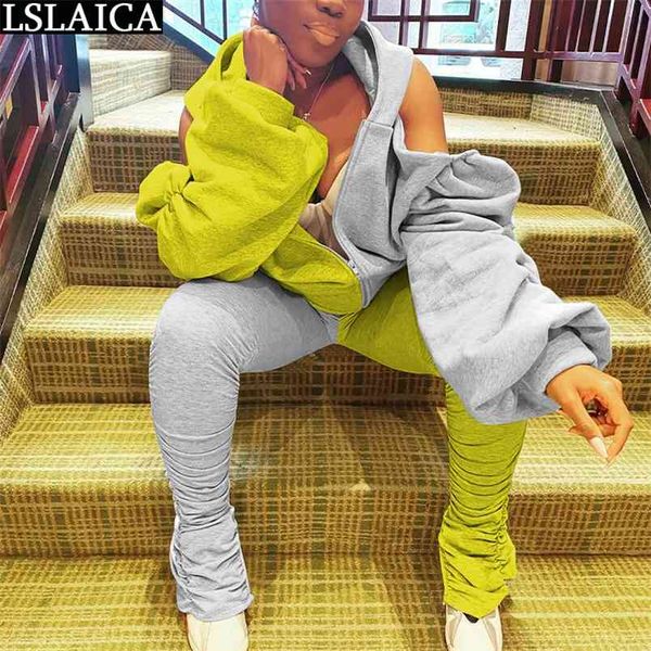 two piece set women color matching hooded off shoulder lantern sleeve long pants sets backless club outfits autumn 210515, White
two piece set women color matching hooded off shoulder lantern sleeve long pants sets backless club outfits autumn 210515, White
