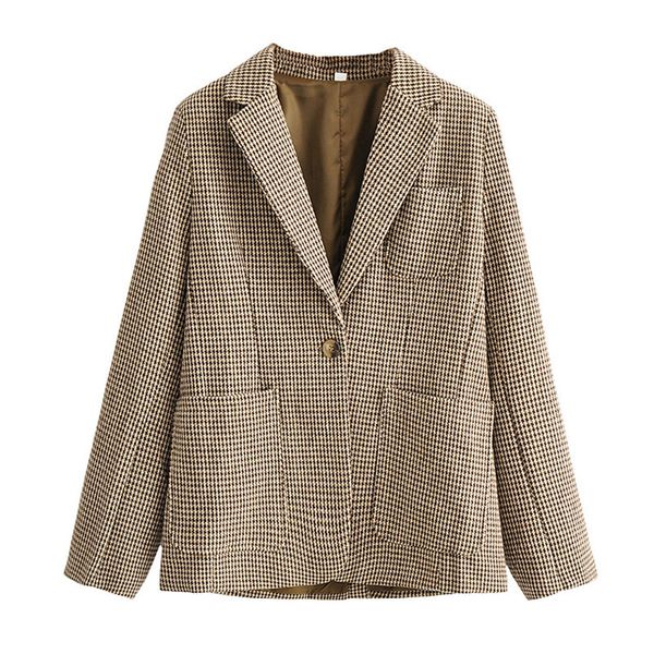 blsqr houndstooth women work blazer jacket casual single button suit female slim s girls 210430, White;black
blsqr houndstooth women work blazer jacket casual single button suit female slim s girls 210430, White;black
