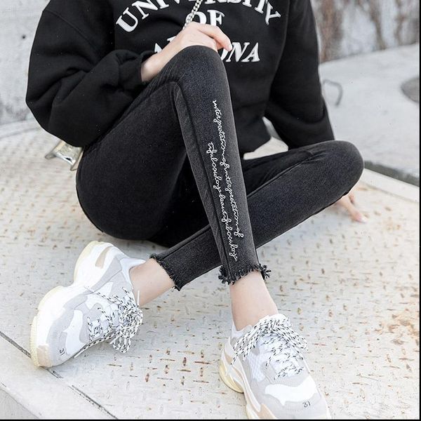 embroidery womens jeans high elastic boyfriend female washed denim skinny printed pencil pants ripped streetwear trousers, Blue
embroidery womens jeans high elastic boyfriend female washed denim skinny printed pencil pants ripped streetwear trousers, Blue