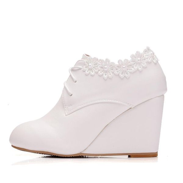 boots women white lace flower winter shoes woman casual wee high heels female ankle boots, Black 
boots women white lace flower winter shoes woman casual wee high heels female ankle boots, Black