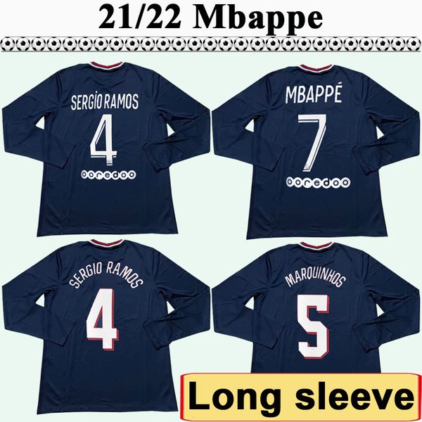 21 22 messi mbappe long sleeve mens soccer jerseys di maria kimpembe sergio ramos home bule away football shirts draxler verratti uniforms, Black;yellow
21 22 messi mbappe long sleeve mens soccer jerseys di maria kimpembe sergio ramos home bule away football shirts draxler verratti uniforms, Black;yellow