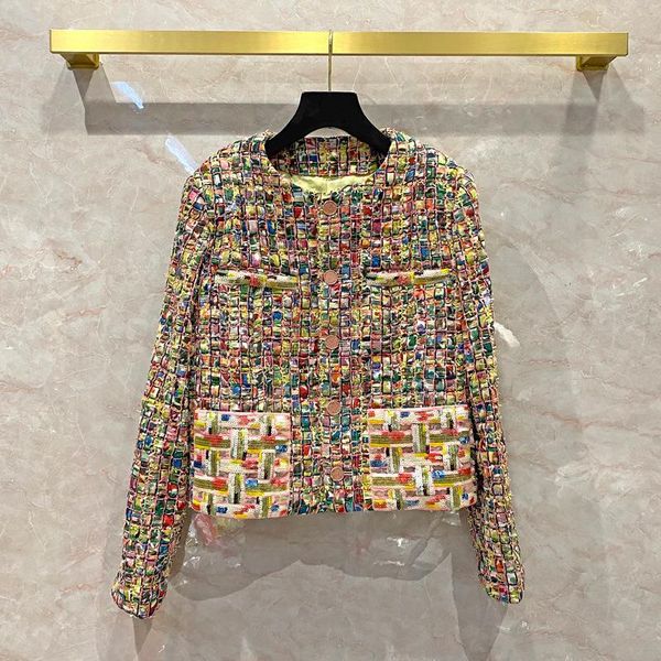women's wool & blends 2021 spring autumn designer fashion sequins pockets plaid coat b357, Black
women's wool & blends 2021 spring autumn designer fashion sequins pockets plaid coat b357, Black