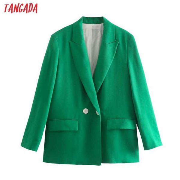 tangada women solid green blazer coat vintage double breasted long sleeve female outerwear chic 2w57 210609, White;black
tangada women solid green blazer coat vintage double breasted long sleeve female outerwear chic 2w57 210609, White;black