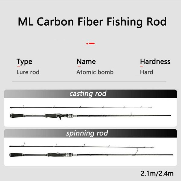 boat fishing rods 2.1m 2.4m sea lure rod ml power weight 5-20g carbon spinning casting protable pole with hard tube
boat fishing rods 2.1m 2.4m sea lure rod ml power weight 5-20g carbon spinning casting protable pole with hard tube