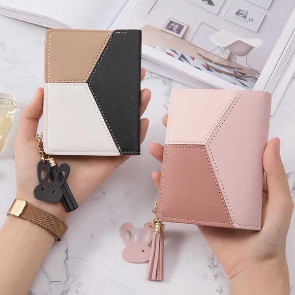 purse korean version small wallet women's short splicing letter tassel student multi card anti degaussing zero women, White
purse korean version small wallet women's short splicing letter tassel student multi card anti degaussing zero women, White