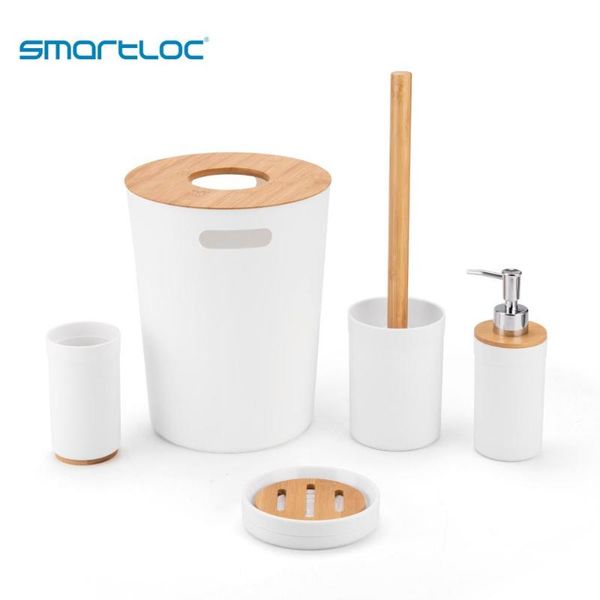 bath accessory set smartloc 5pcs plastic & bamboo bathroom accessories toothbrush holder toothpaste dispenser soap dish bin toilet
bath accessory set smartloc 5pcs plastic & bamboo bathroom accessories toothbrush holder toothpaste dispenser soap dish bin toilet