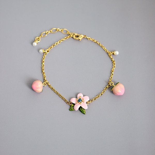 charm bracelets simple elegant sweet pink flower fruit bracelet bangles fro women cute lovely enamel peach orange jewelry accessories, Golden;silver
charm bracelets simple elegant sweet pink flower fruit bracelet bangles fro women cute lovely enamel peach orange jewelry accessories, Golden;silver