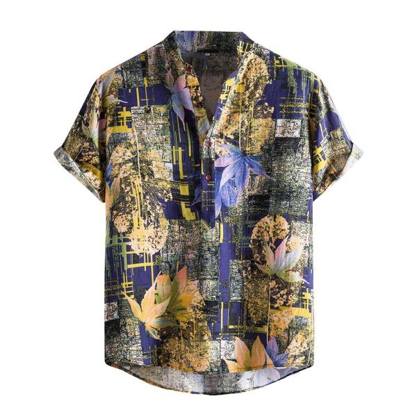 men's casual shirts flower print short sleeve cardigan shirt summer turn-down collar for men loose beach, White;black
men's casual shirts flower print short sleeve cardigan shirt summer turn-down collar for men loose beach, White;black