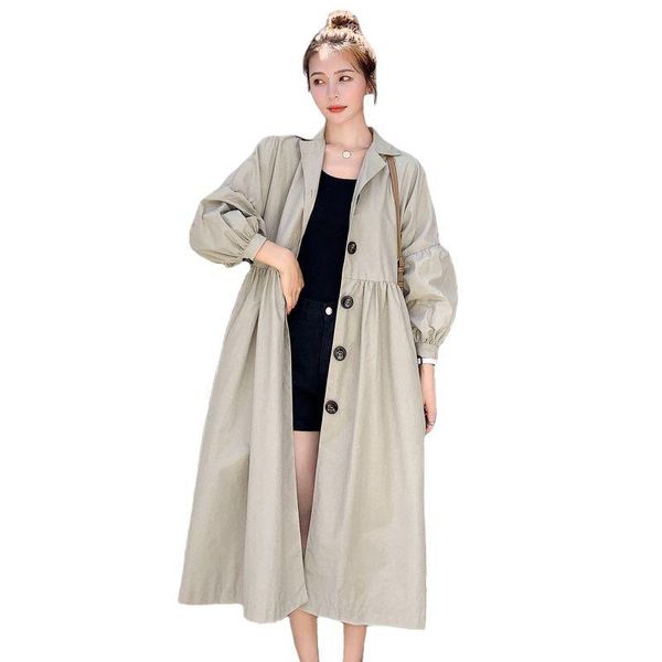 women's trench coats lantern sleeve overcoat 2021spring long coat women single-breasted slim khaki female outwear fashion windbreaker f, Tan;black
women's trench coats lantern sleeve overcoat 2021spring long coat women single-breasted slim khaki female outwear fashion windbreaker f, Tan;black