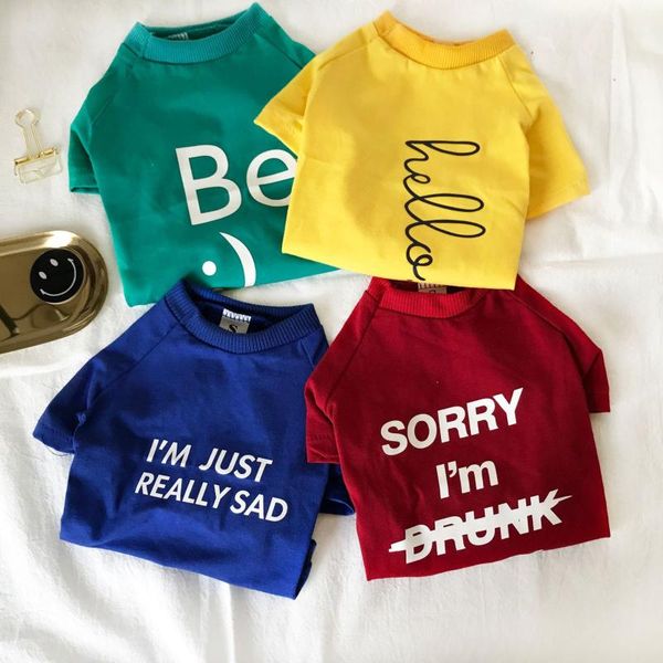pet puppy clothes pure cotton simple pattern letter t-shirt cat kitty apparel teddy chihuahua autumn clothing drop dog
pet puppy clothes pure cotton simple pattern letter t-shirt cat kitty apparel teddy chihuahua autumn clothing drop dog