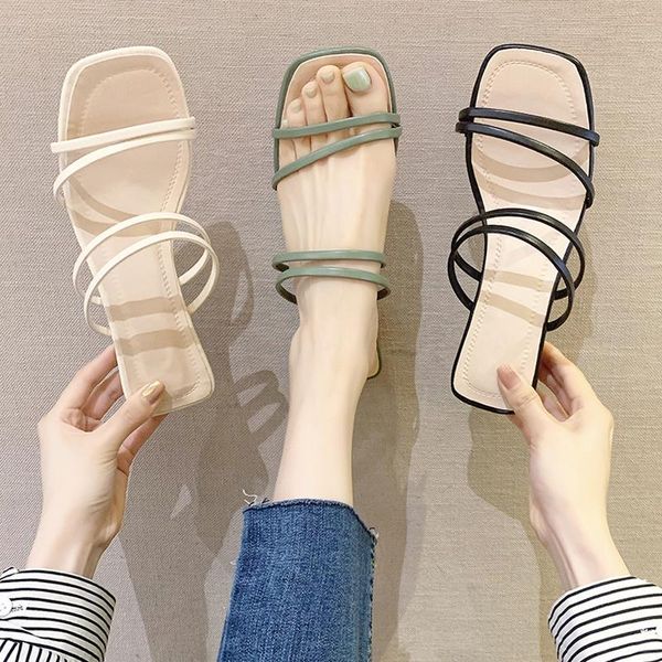 sandals 2021 women strap cross block heels pu leather slides fashion summer vintage open toe slip on shoes slippers, Black
sandals 2021 women strap cross block heels pu leather slides fashion summer vintage open toe slip on shoes slippers, Black