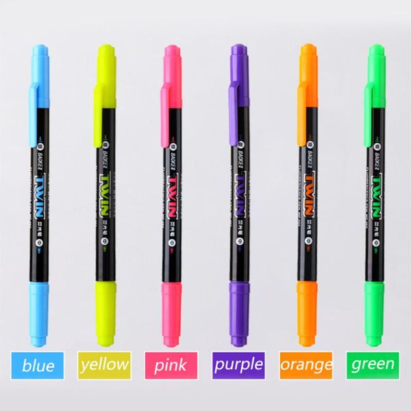 highlighters 6 colors highlighter pen dual-side writing color watercolor notebook marker stationery office school supplies, Black;red
highlighters 6 colors highlighter pen dual-side writing color watercolor notebook marker stationery office school supplies, Black;red