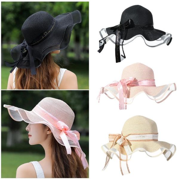 women summer uv protection hat travel vacation beach straw cap foldable portable visors ladies fashion casual wide brim suncap hats, Blue;gray
women summer uv protection hat travel vacation beach straw cap foldable portable visors ladies fashion casual wide brim suncap hats, Blue;gray