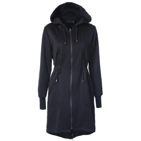 women's wool & blends 2021 autumn and winter solid color hooded long-sleeved drawstring zipper long thickened sweater ladies jacket, Black
women's wool & blends 2021 autumn and winter solid color hooded long-sleeved drawstring zipper long thickened sweater ladies jacket, Black