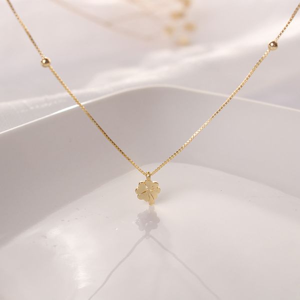 clover pendant 925 sterling silver necklace for women, Black 
clover pendant 925 sterling silver necklace for women, Black