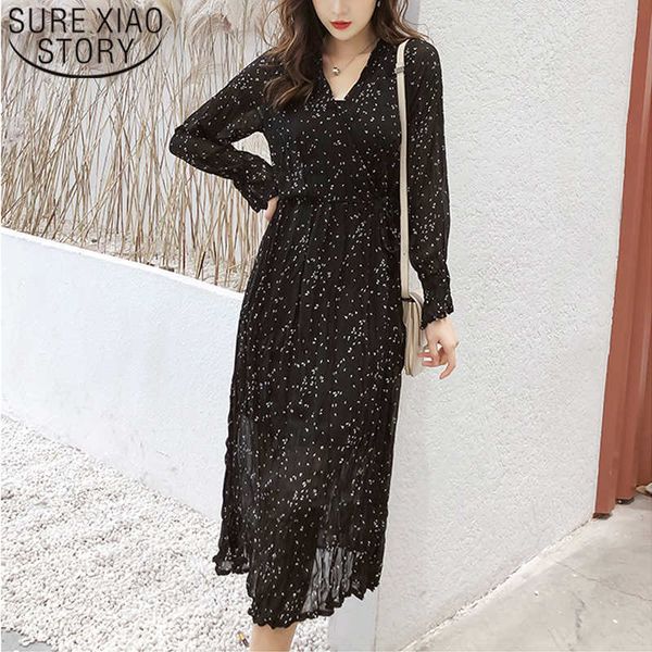 fashion women dress hong kong style v-neck vintage dot print pleated midi long sleeve women's clothing dresses 8558 50 210528, Black;gray
fashion women dress hong kong style v-neck vintage dot print pleated midi long sleeve women's clothing dresses 8558 50 210528, Black;gray