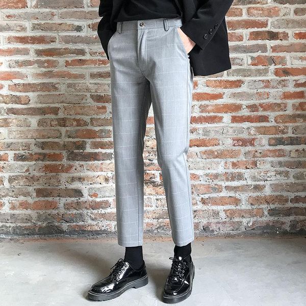 men's suits & blazers casual trousers 2021 spring and summer solid color straight slim plaid young personality fashion trend, White;black
men's suits & blazers casual trousers 2021 spring and summer solid color straight slim plaid young personality fashion trend, White;black