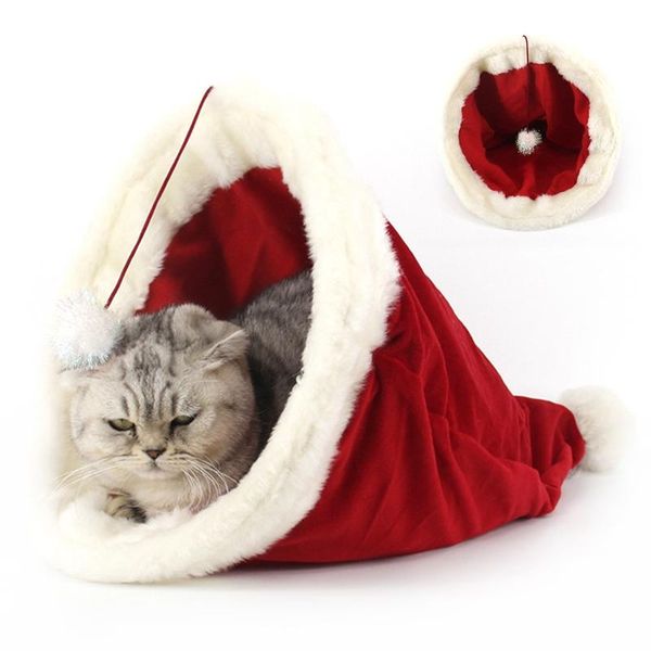 cat beds & furniture pet cave bed sleep comfort cute sleeping house with hanging ball for christmas dog products
cat beds & furniture pet cave bed sleep comfort cute sleeping house with hanging ball for christmas dog products