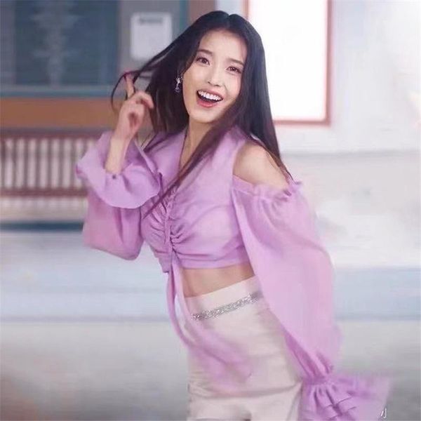 women's blouses & shirts li zhien same purple off shoulder chiffon shirt 2021 short lace up bubble sleeve flared summer, White
women's blouses & shirts li zhien same purple off shoulder chiffon shirt 2021 short lace up bubble sleeve flared summer, White