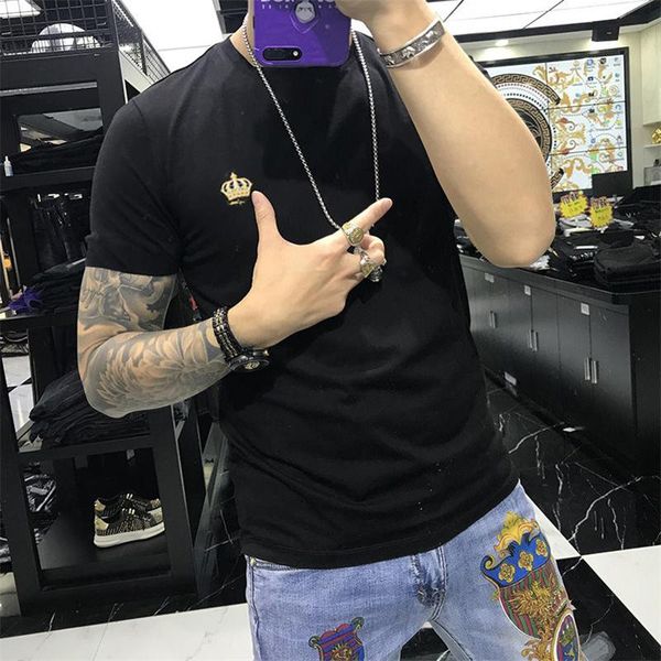 men's t-shirts summer fashion brand t-shirt crown shirt slim casual cotton breathable, White;black
men's t-shirts summer fashion brand t-shirt crown shirt slim casual cotton breathable, White;black