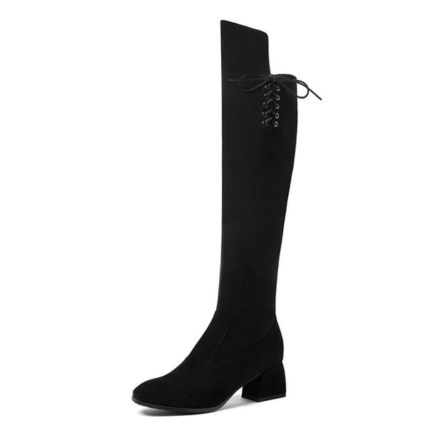 boots oversized black suede square heel lace-up over-the-knee thick nubuck leather side zipper ultra small size
boots oversized black suede square heel lace-up over-the-knee thick nubuck leather side zipper ultra small size