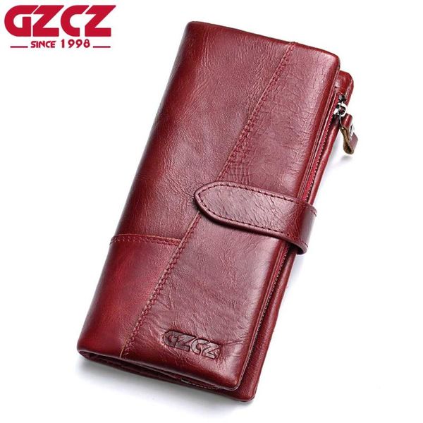 wallets gzcz genuine leather women wallet lady long female coin purse clamp for money women's clutch handy portomonee rfid, Red;black
wallets gzcz genuine leather women wallet lady long female coin purse clamp for money women's clutch handy portomonee rfid, Red;black