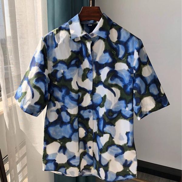women's blouses & shirts 2021 women cotton short sleeve blouse flower print single-breasted lady shirt and top, White
women's blouses & shirts 2021 women cotton short sleeve blouse flower print single-breasted lady shirt and top, White