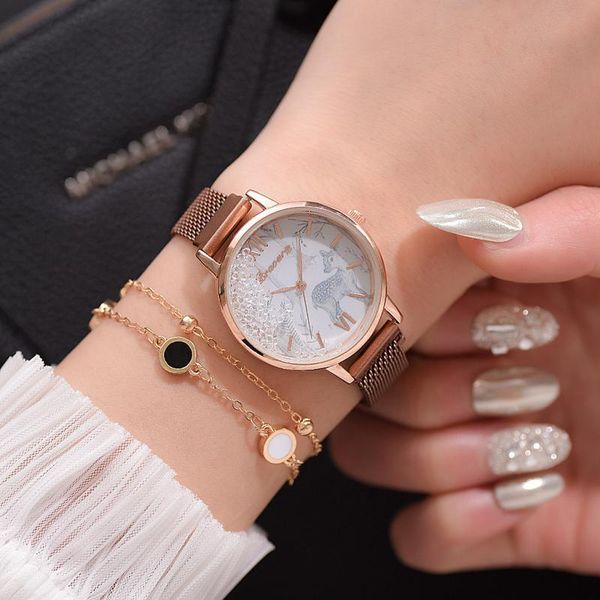 women watch style deer pattern dial with ball ladies female clock bracelet alloy mesh belt quartz watches montre femme wristwatches, Slivery;brown
women watch style deer pattern dial with ball ladies female clock bracelet alloy mesh belt quartz watches montre femme wristwatches, Slivery;brown