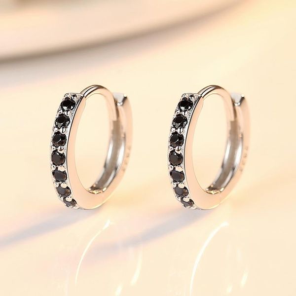 hoop & huggie classic sterling silver earrings simple female black crystal stone for women dainty bridal round wedding, Golden;silver
hoop & huggie classic sterling silver earrings simple female black crystal stone for women dainty bridal round wedding, Golden;silver